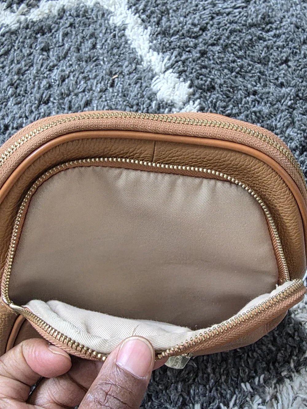 Valentina Beige Mini Backpack with Gold Hardware